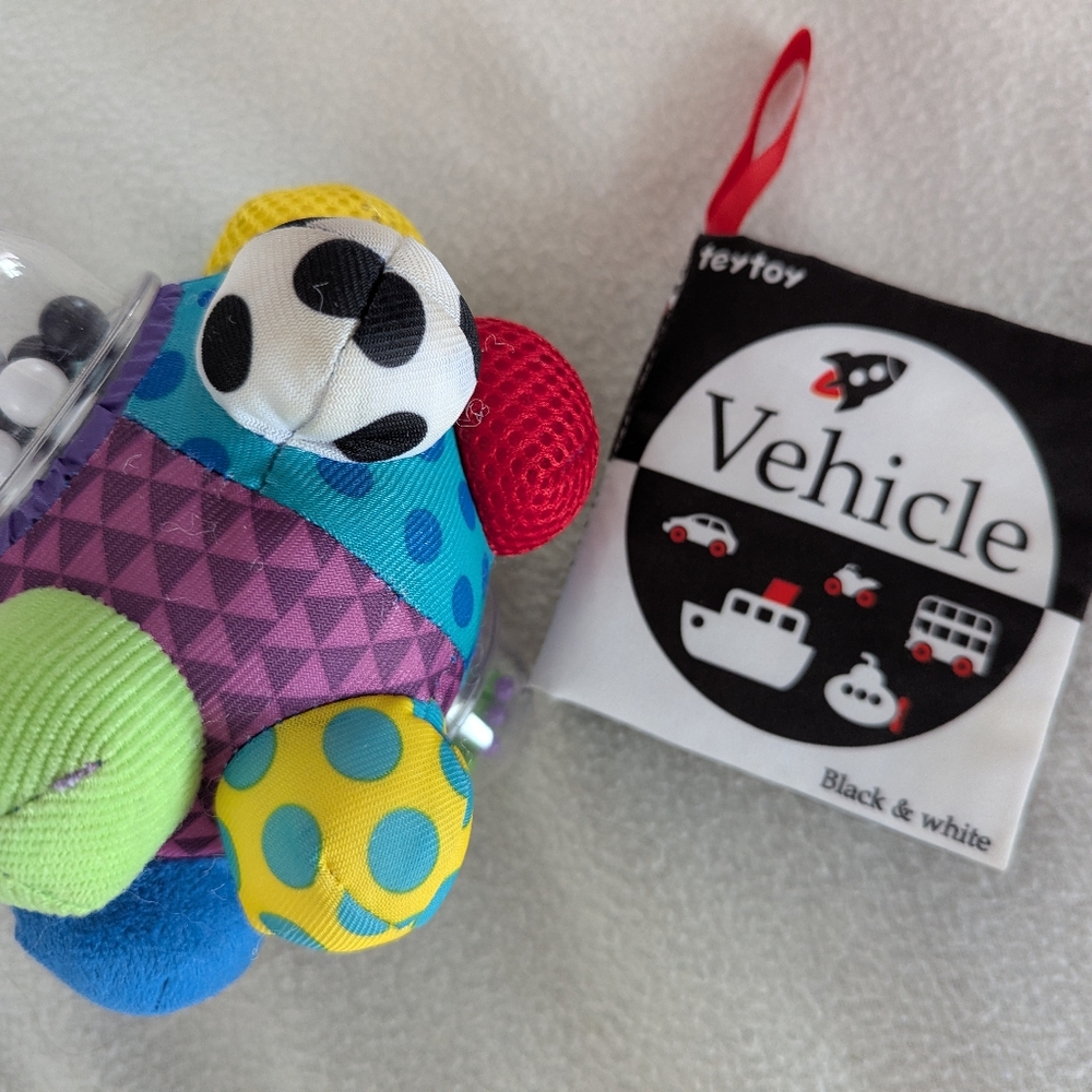 Colorful Plush Car Toy with Book